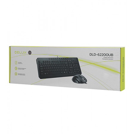 Клавиатура + мышь проводная Delux DLD-6220OUB черный