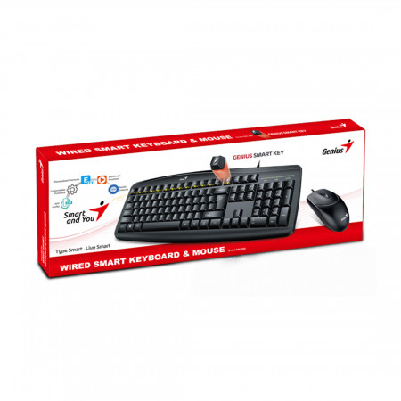 Клавиатура + мышь проводная Genius Smart KM-200 черный