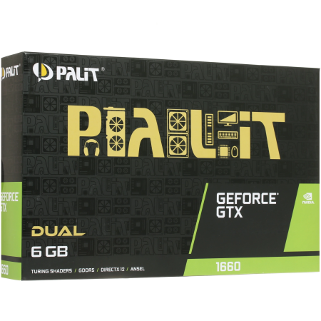Видеокарта PALIT GeForce GTX 1660 Dual (NE51660018J9-1161C) 6 Гб черный