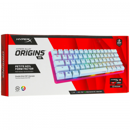 Клавиатура проводная HyperX Alloy Origins 60 Pink (572Y6AA) розовый