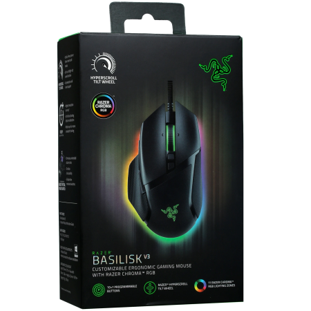 Мышь проводная Razer Basilisk V3 (RZ01-04000100-R3M1) черный