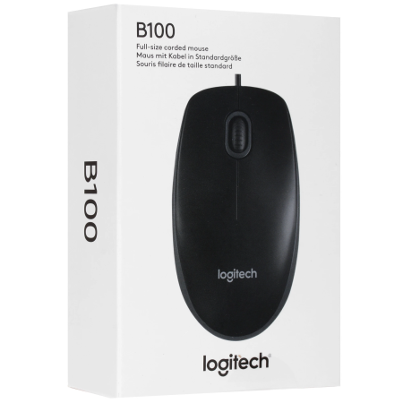 Мышь проводная Logitech B100 (910-003357) черный