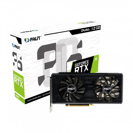 Видеокарта PALIT RTX3060 DUAL 12GB (NE63060019K9-190AD) черный