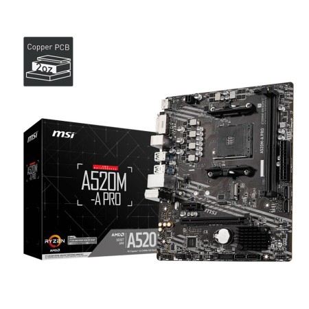 Материнская плата MSI A520M-A PRO черный