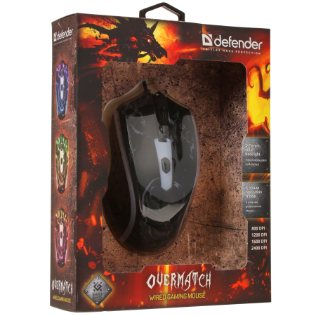 Мышь проводная Defender Overmatch GM-069 (52069) черный