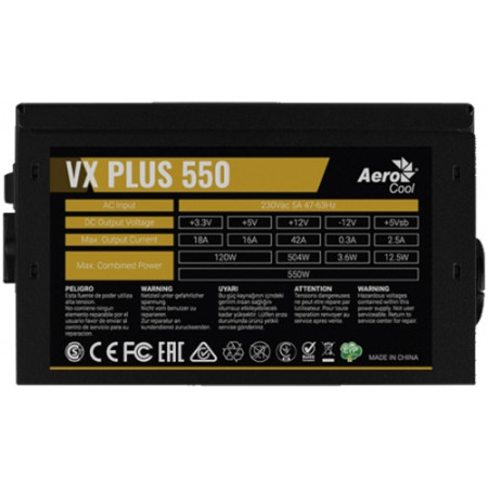 Блок питания Aerocool VX PLUS 550 (ACPN-VS55NEY.11) черный