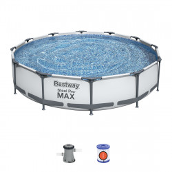 Бассейн каркасный BESTWAY Steel Pro MAX 56416 (366x366х76 см) серый