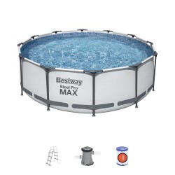 Бассейн каркасный BESTWAY Steel Pro MAX 56418 (366x366х100 см) серый Бассейн каркасный BESTWAY Steel Pro MAX 56418 (366x366х100 см) серый