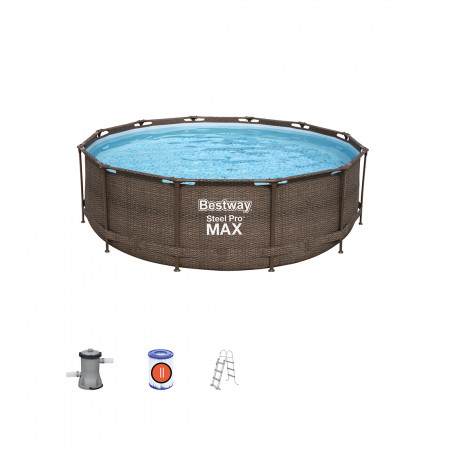 Бассейн каркасный BESTWAY Steel Pro MAX 56709 (366x366х100 см) коричневый