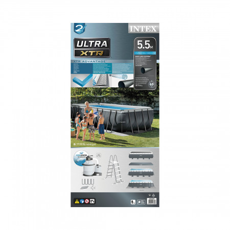 Бассейн каркасный INTEX Ultra XTR Frame 26356NP (549х274x132 см) серый