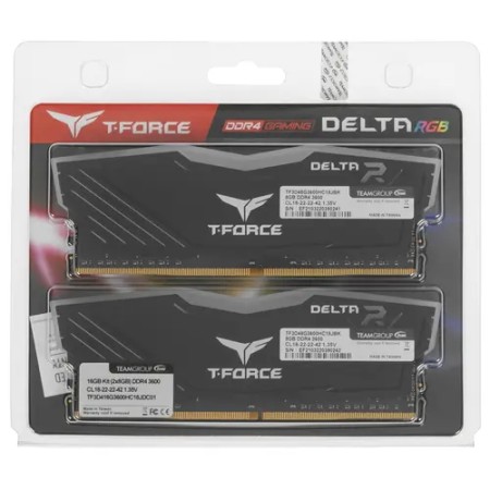 Оперативная память Team Group T-Force Delta RGB (TF3D416G3600HC18JDC01) 16 ГБ черный