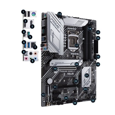 Материнская плата ASUS PRIME Z590-P черный