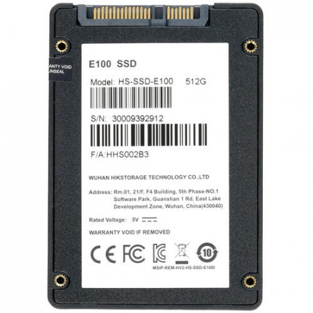 512 ГБ SSD диск Hikvision HS-SSD-E100/512G черный