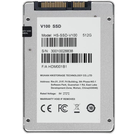512 ГБ SSD диск Hikvision HS-SSD-V100/512G белый