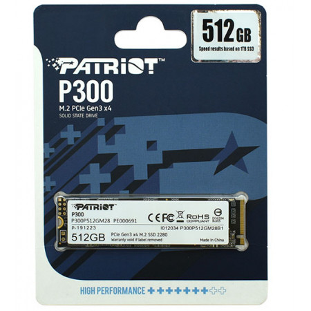 512 ГБ SSD диск Patriot P300 (P300P512GM28) черный