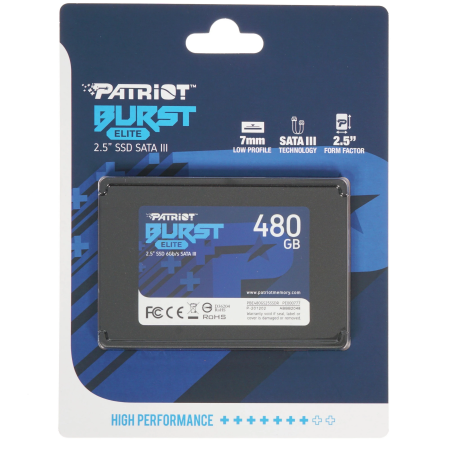 480 ГБ SSD диск Patriot Burst Elite (PBE480GS25SSDR) черный