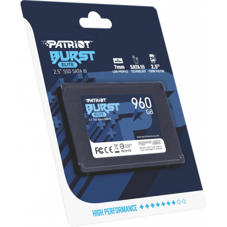 960 ГБ SSD диск Patriot Burst Elite (PBE960GS25SSDR) черный