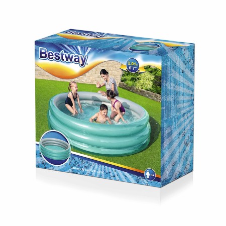 Бассейн надувной BESTWAY Big Metallic 3-Ring 51043 (201x201х53 см) синий