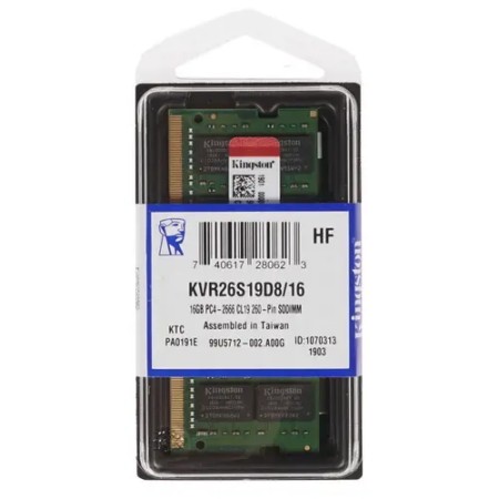 Оперативная память Kingston KVR26S19D8/16 16 ГБ зеленый