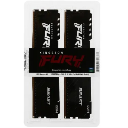 Оперативная память Kingston FURY Beast (KF426C16BBK2/16) 16 ГБ черный