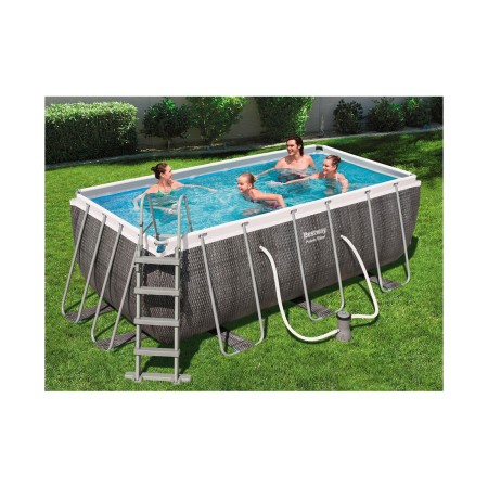 Бассейн каркасный BESTWAY Power Steel Rectangular 56722 (412х201х122 см) серый