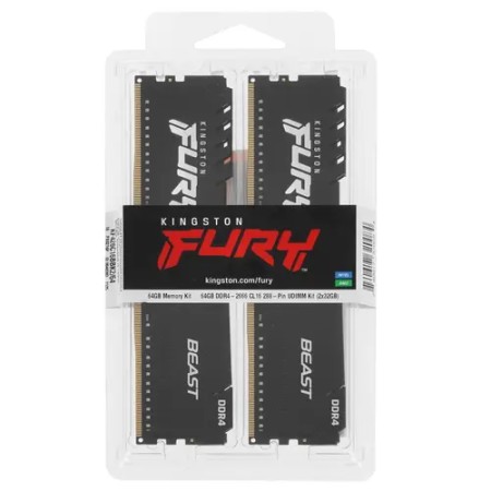 Оперативная память Kingston FURY Beast Black (KF426C16BBK2/64) 64 ГБ черный