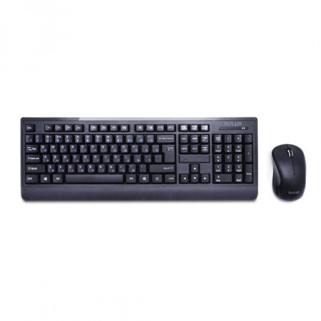 Клавиатура + мышь беспроводная Delux DLD-6091OGB черная
