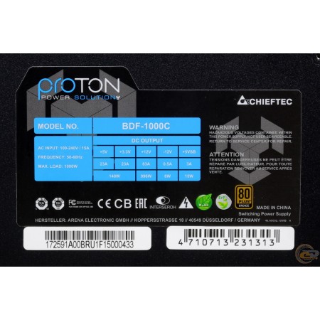 Блок питания Chieftec Proton 1000W (BDF-1000C) черный