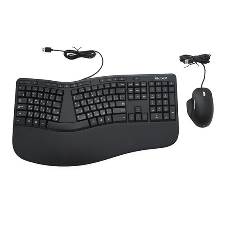 Клавиатура + мышь проводная Microsoft Ergonomic (RJY-00011) черный