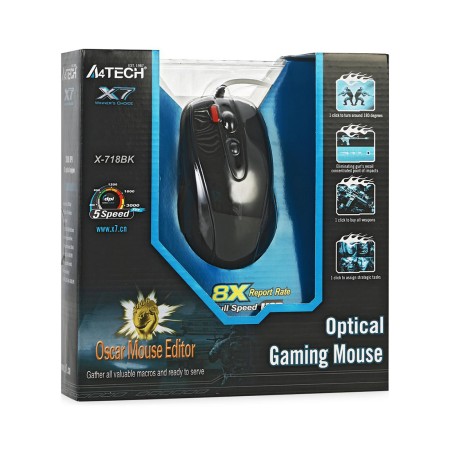 Мышь проводная A4Tech X7 (X-718BK) чёрная