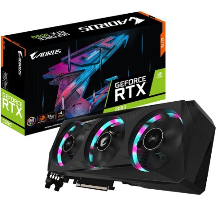 Видеокарта Gigabyte RTX 3050 AORUS ELITE (GV-N3050AORUS E-8GD) 8 Гб черный