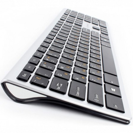 Клавиатура + мышь беспроводная Gembird KBS-8100 серебристый