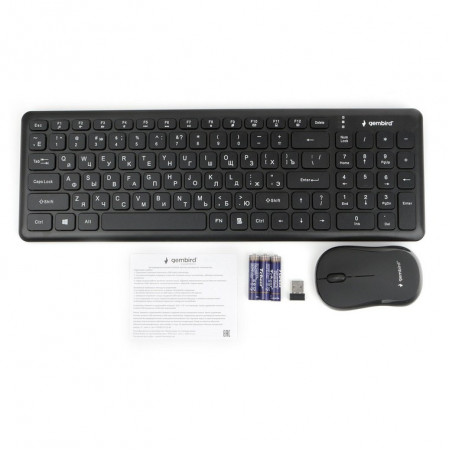 Клавиатура + мышь беспроводная Gembird KBS-9200 черный