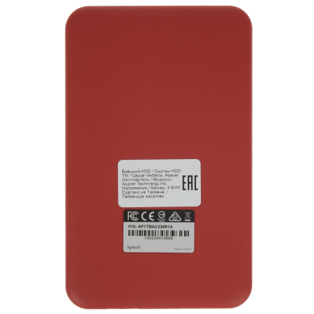 1 ТБ Внешний жесткий диск Apacer AC236 (AP1TBAC236R-1) красный