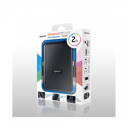 2 ТБ Внешний жесткий диск Apacer AC631 (AP2TBAC631U-1) синий
