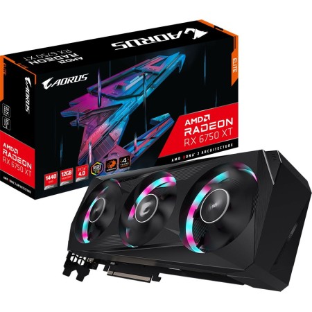 Видеокарта Gigabyte RX 6750 XT ELITE (GV-R675XTAORUS E-12GD) 12 Гб черный