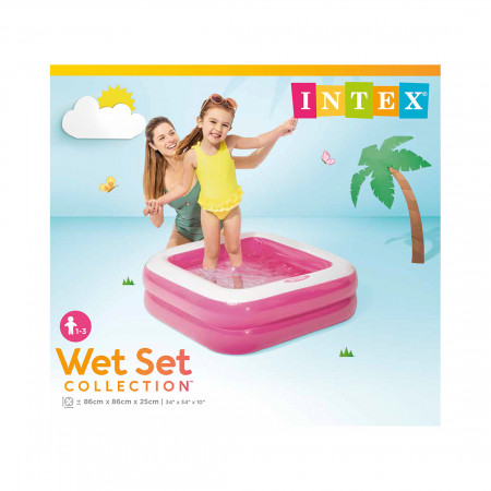 Бассейн надувной INTEX Play Box 57100NP (86x86x25 см) розовый