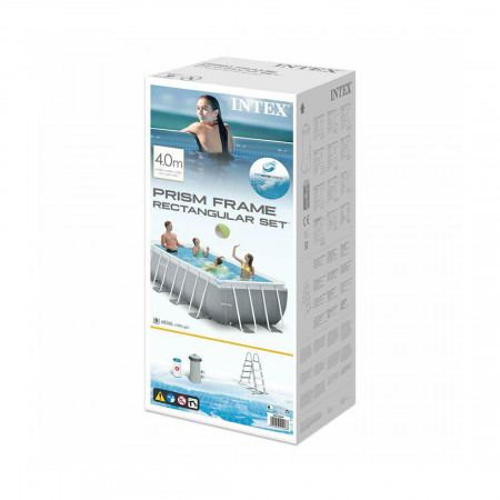 Бассейн каркасный INTEX Prism Frame 26788NP (400х200x100 см) серый