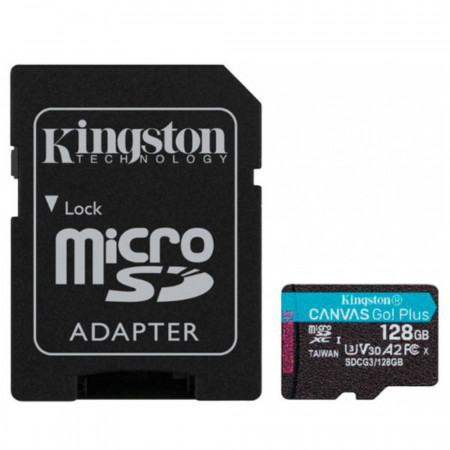 128 ГБ Карта памяти Kingston Canvas Go! Plus microSDXC (SDCG3/128GB) + адаптер черный