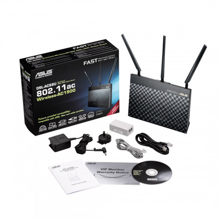 Wi-Fi роутер ASUS DSL-AC68U черный