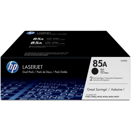 Тонер-картридж лазерный HP 85А (CE285AF) черный (в упаковке 2 шт)