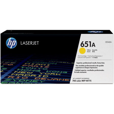 Тонер-картридж лазерный HP 651A (CE342A) жёлтый (повышенная емкость)