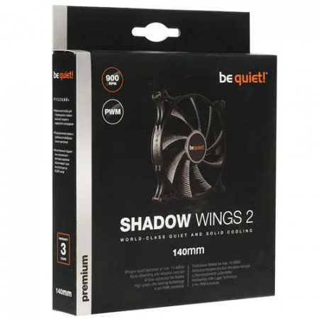 Вентилятор Bequiet! Shadow Wings 2 140mm (BL087) черный