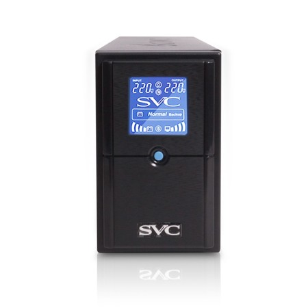 ИБП SVC V-650-L-LCD черный (С АККУМУЛЯТОРОМ)