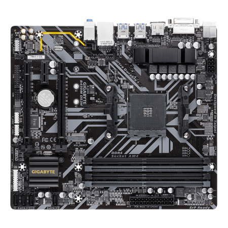Материнская плата GIGABYTE B450M DS3H черный