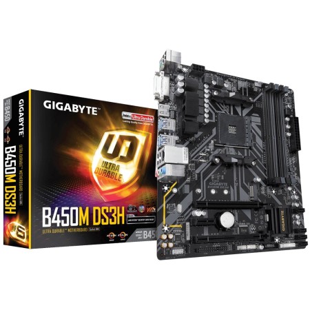 Материнская плата GIGABYTE B450M DS3H черный