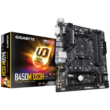 Материнская плата GIGABYTE B450M DS3H черный