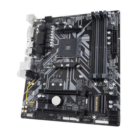 Материнская плата GIGABYTE B450M DS3H черный