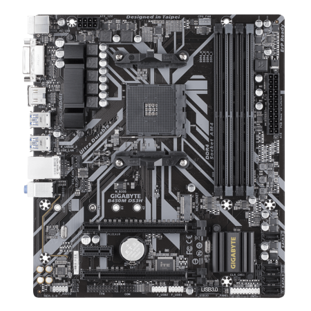 Материнская плата GIGABYTE B450M DS3H черный