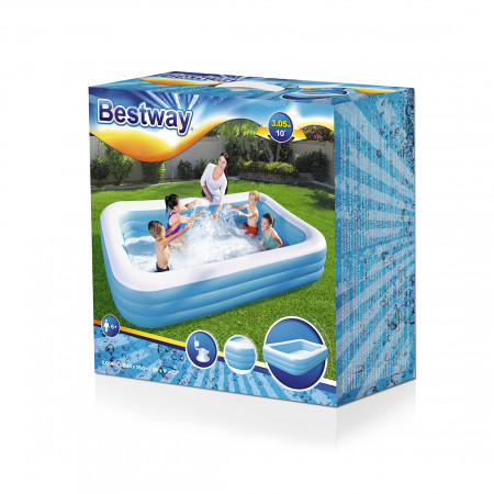 Бассейн надувной BESTWAY Deluxe Blue Rectangular 54009 (305х183х56 см) синий